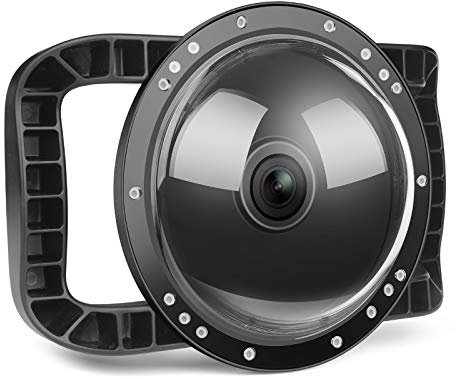 D&F Dome Port Wasserdichtes Gehäuse Schutzhülle 45M/147ft Wasserresistente Unterwassergehäuse mit Dual-Handheld Griff für DJI OSMO Action Camera 1 Zubehör Unterwasser Tauch Fotografie