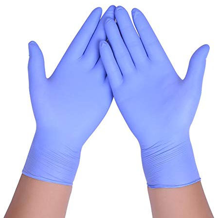 Jingyun 100 Zählungen Einweg-Latex Einweg-Lebensmittelhandschuhe Sichere Handhandschuhe-Lila Blau C02