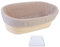 Banneton para Pan,Cesta a Prueba de Pan,Cesta para Masa,Oval 25 x 15 x 8 cm,Cesta de Pruebas,Cuenco para Masa,Hecha a Mano de Ratán con 1 Raspador de Masa y 1 Paño de Forro de Lino
