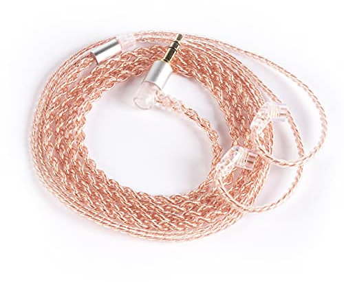 Yinyoo KZ Cable de extensión para Auriculares 0,75 2 Pin 3,5mm Doble Plateado 2 núcleos TFZ Cables de Repuesto ZST/ZSR/ED12/ES3/ES4/ZS10/AS06/ZS10/ZST-X/EDX (B Pin, sin micrófono)