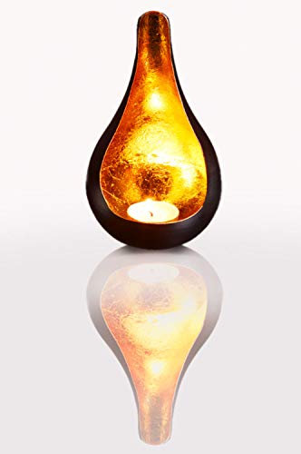 Marrakesch Lanterna portacandele Orientale in Metallo - Portacandele per Giardino - Rasin Oro - trasmettere Una buona Atmosfera - Passare Un Buon Momento in Giardino