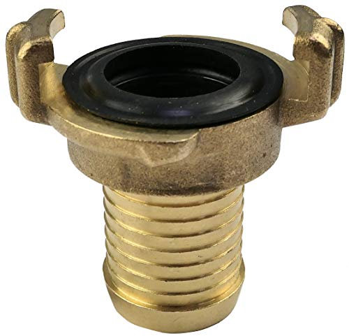 AERZETIX - C47458 - Raccord Express/Rapide de Tuyau d'eau 1'' - Raccord Tête de Chat - Raccord Tournant à Douille Annelée - Connecteur/Embout de Tuyau d'Arrosage 2 Griffes - en Acier Laitonné