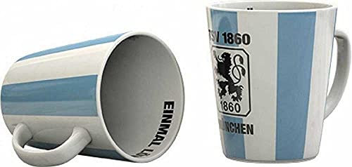 TSV 1860 München Tasse - Blockstreifen - Kaffeetasse Kaffeebecher Mug - Plus Lesezeichen Wir lieben Fußball