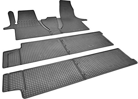 Passgenaue Gummifußmatten fahrzeugspezifisch ideal angepasst geeignet für VW T6.1 Caravelle-Transporter ab 2019-9 Sitze