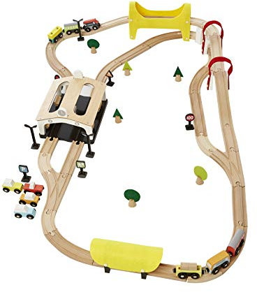 Vertbaudet Kinder Holzeisenbahn, 66 Teile Mehrfarbig ONE Size