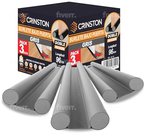 CRINSTON Lot de 3 boudin de porte double isolation thermique et acoustique pour améliorer l'efficacité énergétique de votre maison