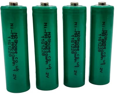 N20 SOLAR AA Solar Rechargeable Batteries 4 Pack 600mAh Ni-MH 1.2V for Garden Lights, Path and String Lights