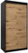 MEBLE KRYSPOL Tokyo 100 Schlafzimmerschrank mit Zwei Schiebetüren – moderner Aufbewahrungsschrank mit Kleiderstange und Regalen – 100x200x62cm - Mattschwarz + Artisan