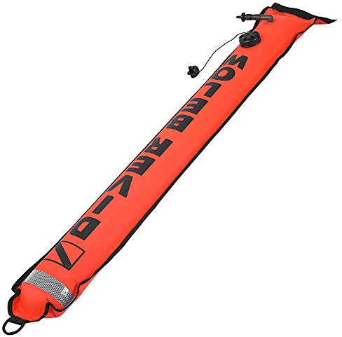Akozon 6ft aufblasbares SMB-Oberflächensignal-Markierungsboje-Zubehör für hohe Sichtbarkeit Tauchboje, 6FT Aufblasbares Tauchen SMB Marker Boje Tauchzubehör