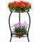 Mutool 2 Tier Metal Plant Stands for Flower Pot, 19.2 Inch Short Plant Stand for Outdor Indoor Plant, Plant Pot Holder Plant Table for Garden Patio, Black