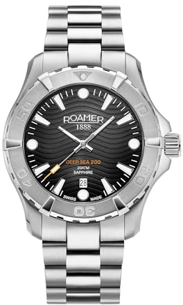 Roamer Date Watch Deep Sea 200, Silver, 43, Bracelet