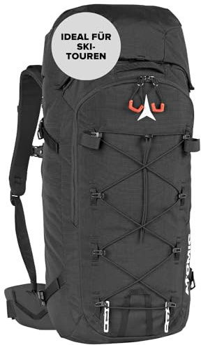 ATOMIC Backland FR 32+ Black - leichter Skitouren-Rucksack mit flexiblem Stauraum & Rolltop - alpiner Wanderrucksack mit mehr als 32L - robuster & vielseitiger Ski-Rucksack mit Hüftgurt