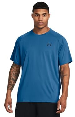 Under Armour Herren Tech 2.0 T-Shirt mit Kurzen Ärmeln Hemd, (406) Photon Blue/Black, Klein