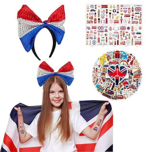 Mienocol Union Jack Hüte, King Charles III Coronation Party Cowboyhut Großbritannien Sonnenschirm Hut Tragbar Faltbare Hüte für Straßenparty, Union Jack Party, King Charles Krönung Party Supplies