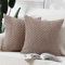 Madizz 2er Set Boho Gestreifte Kissenbezüge Weicher Kord Dekorativer Kissenbezug für Schlafzimmer Sofa Kissenhülle Braun 45 x 45 cm