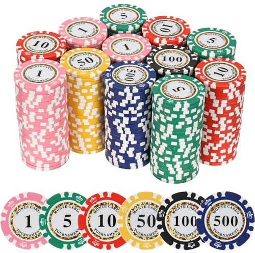 LUOBAO Premium nummerierte Pokerchips für Kartenspiel, für Texas Hold'em, Blackjack, Card Club oder Late Night Pokerspiele