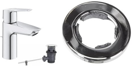 GROHE Start - Einhand-Waschtischarmatur & Concetto | Zubehör - Grundplatte | zur Abdeckung größerer Lochdurchmesser in Waschtischen | 48165000