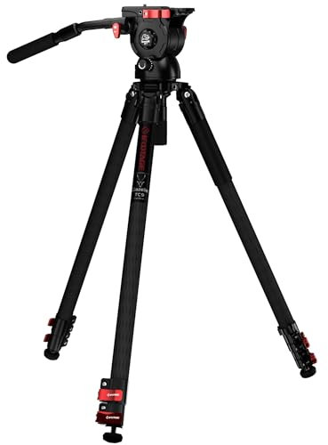 IFOOTAGE Gazelle TC9 Carbon Camera Tripod, 65 Professional Video Tripod,Komodo K7 Fluid Tripod Head, Heavyweight Fluid Video Head,for Professional Photography,Vlogging and Video Production