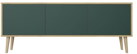 Healancy Biomedical TV Schrank mit Türen - Kommode - Fernsehschrank - Lowboard - Fernsehtisch - Wohnzimmer Möbel - Board mit Stauraum - Tisch - Sideboard - Fernsehrregal - Tv-Schrank grün