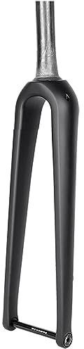 LHHL Road Bicycle Front Forks 700c Rigid Forks Carbon Fiber 12x100mm Thru Axle Disc Brake 1-1/8'' Tapered Tube Ultralight 700cx45mm Bike Fork