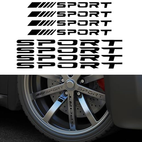 8 Pezzi Adesivi Cerchioni Moto Sticker Personalizzati Adesivi Moto Adesivo Auto Tuning Per Pneumatici Per Auto, Specchietti, Maniglie Delle Porte, Bauli, ecc(Nero)