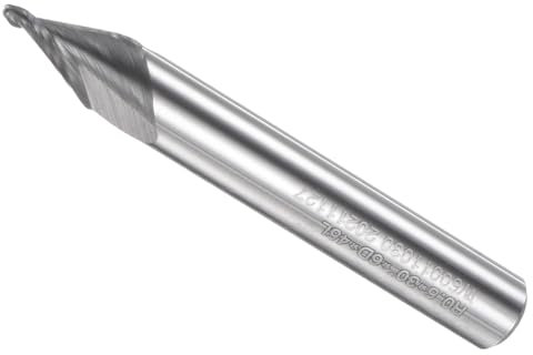CoCud Kegelkugelfräser mit 0,5 mm Radius, 6 mm Schaft, 30 Grad Winkel, Mikrokorn-Hartmetall, 2 Schneiden, Fräser für CNC-Fräser - (Anwendungen: für Edelstahl und Aluminium)