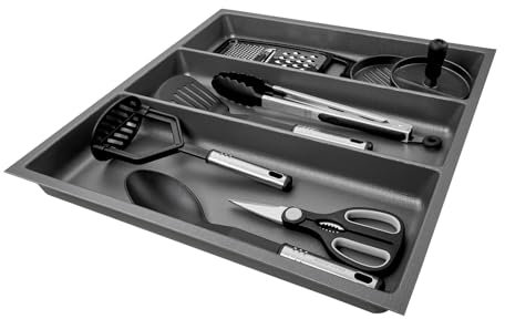 SO-BOX 2 Mehrzweckeinsatz Breite 50,9 cm, Tiefe 46,2 cm mit anthraziter Kanvas-Struktur für Schubladen bis Juli 2012 von NOBILIA mit einer Breite von 60 cm