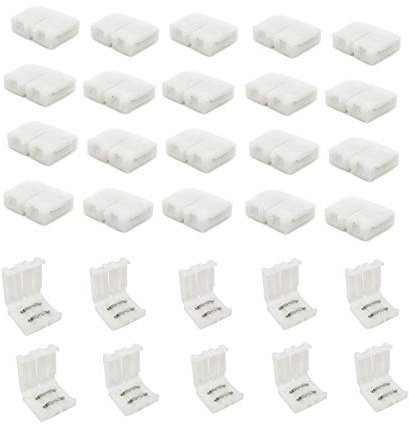 HUABLUE 30pcs/pack 10mm smd 5050 verbinder 2 polig LED Streifen Verbindung 2 Polig Schnell Verbinder Connector 10mm gerade ohne Löten
