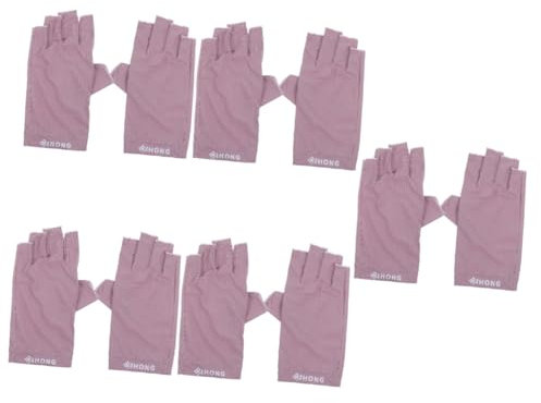 Healeved 5 Paare UV-Handschuhe fingerlose handschuhe fingerless gloves UV-Schutzhandschuhe Nailart-Gel fäustlinge Nagelgel UV-Nagelhandschuhe UV-Handschutzhandschuhe für Nägel Anti-