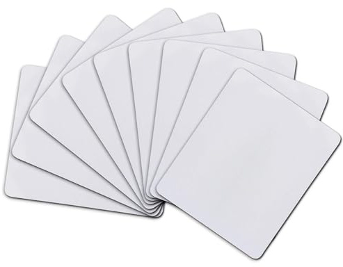 EXTREMEGRIPPRO 25 weiße Sublimations-Mauspads, blanko, rechteckig, Schreibtischunterlage zum Bedrucken von Wärmepresse, mit rutschfester Gummiunterseite für Anpassung, Zuhause, Büro, Laptop und