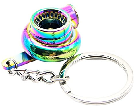 Hperu Kreative Turbo-Turbolader Schlüsselbundschlüsselketten-Ring - Rainbow - Auto Dekoration Schlüsselbund für Autoliebhaber