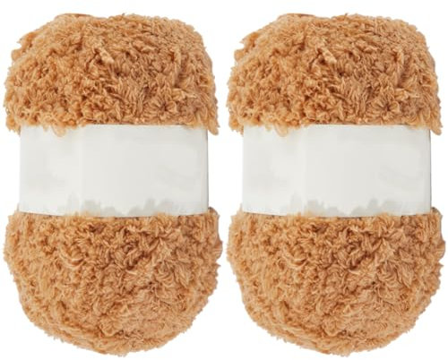 GORGECRAFT 200m 2 Rollen Weiches Korallensamtgarn Chenille Flauschiges Schafgarn Häkeln Stricken Nähen Amigurumi-Garn Für Taschen Hüte Schals Kleidung Handschuhe Hausschuhe Teddybär DIY-Basteln Peru