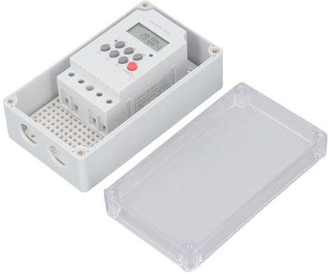 Minuterie de Pompe de Piscine Extérieure, Contrôleur Programmable étanche, Minuterie Extérieure pour Pompe de Piscine, Minuterie de Pompe de Piscine avec Batterie Intégrée pour