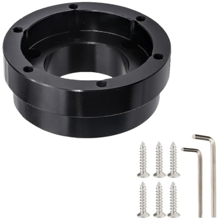 Lenkradadapterplatte für Logitech G29 G920 G923, 70 mm (2,75 Zoll), Aluminiumlegierung, Rennlenkradnabenadapterplatte, Ersatz für Auto-Spielmodifikation, 13 14 Zoll Lenkrad (schwarz)