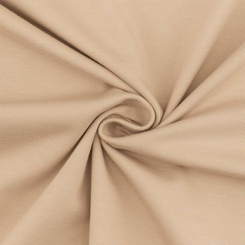 Jersey Stoff Cara, STANDARD 100 by OEKO-TEX, uni beige (Länge am Stück: ab 50cm / Breite: 150cm)