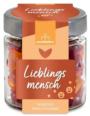 Fruchtgummi Geschenkglas Lieblingsmensch 120g | Geschenk für die Liebsten | Das Mitbringsel für deine Freunde | Valentinstag oder Muttertag