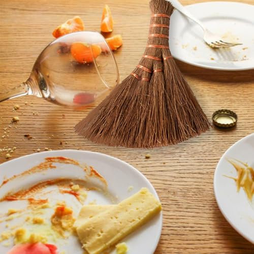 Natural Broom,Retro Nature No Static Electricity Sweeping Broom With Suspension Rope - Sturdy and Densely Packed Hand Brush, Lightweight and Easy to Maneuver for Indoor and Outdoor Use