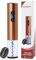 ELMWAY Battery Electric Wine Opener – Electric Corkscrew with Foil Cutter, Dual LED Lights, Transparent Window & Fast Cork Removal, Stainless Steel (Requires 4 AA, Not Included) – Rose Gold