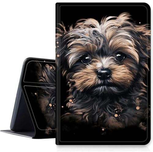DIGTIALLL Case for Amazon Kindle Fire HD 8 & 8 Plus Tablet (12th Generation/10th Generation, 2024/2022/2020 Release) PU Leather Smart Protective Cover with Auto Sleep/Wake,Puppy Dog