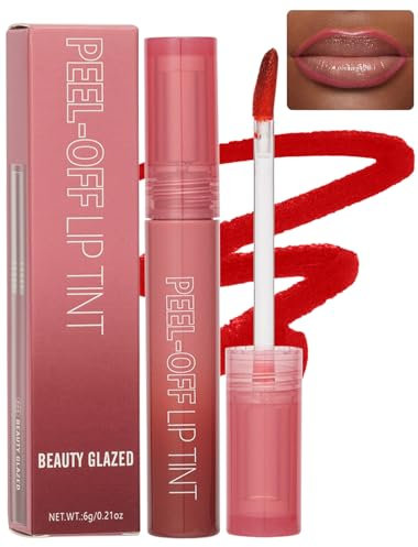 Beauty Glazed Peel Off Lip Stain Set Lip Liner Long-Lasting Peel off Lip Tint Natural Peel Off Lippenstift Make up #105