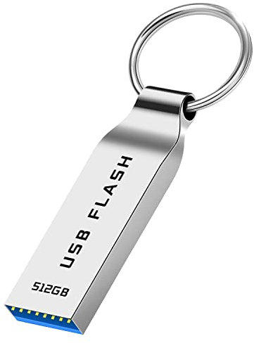 Niowoaf Ultra USB Stick 512GB-Flash Drive 512GB Waterproof Memory Stick Portable Keychain Compatible with Camera/Video/Music/Computer/Smartphone