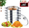 WSIKGHU Dampfgarer Topf 5 Etagen, Mantowarka Induktion Dampfkocher mit Glasdeckel, 26/28/30/32 cm Große Edelstahl Dampf Kochtopf mit 1 Pfanne und 4 Dämpfern - EU Stocks (30cm/12zoll)