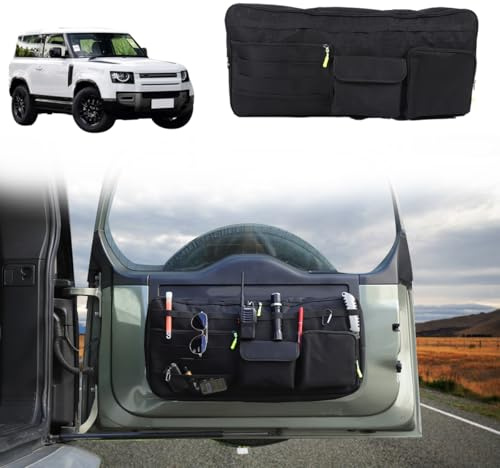 JONKOKO Sac de rangement pour hayon de voiture compatible avec Defender 90 110 130 2020-2025 - Poches de rangement pour panneau de porte arrière - Tissu Oxford multi-compartiments - Kit d'outils pour
