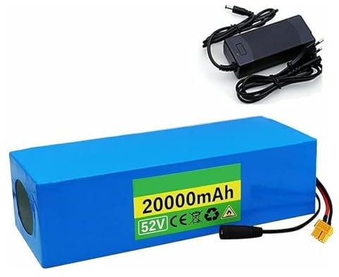 SpokeNation Batterie au Lithium 52 V 20 Ah pour vélo électrique avec BMS intégré, pour Moteur 250 W-1000 W, vélo électrique et Scooter avec Chargeur