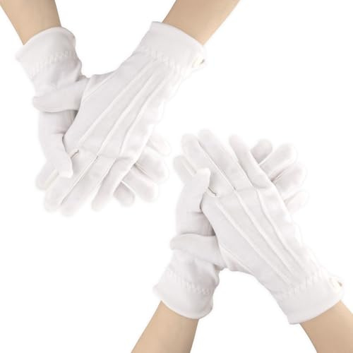 Yicelerate Baumwollhandschuhe,Weiße Handschuhe,Baumwollhandschuhe Weiß
