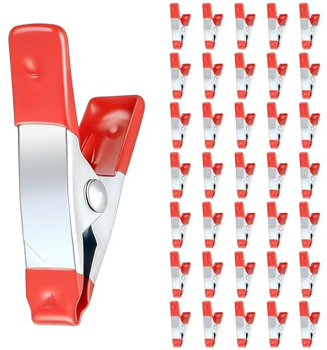 2 Zoll Metallfeder Klemmen Clips, 60 Stück Federzwinge klemmzwingen, Holz Klemmen, Rubber Coated Tipped Grip Holder für Planen, Camping, Holzbearbeitung, Modellbauwerkzeug