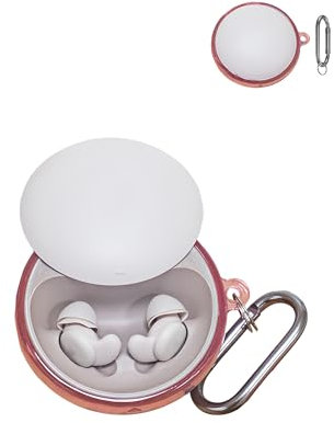 Case for Anker Soundcore Sleep A20 Wireless Earbuds,with Keychain & Lanyard,Soft Silicone Protective Cover,Full Protection,Transparent Pink