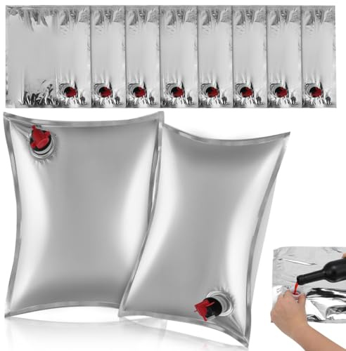 PRETYZOOM Sacs À Vin Réutilisables 10 Pièces 5L Pochette De Vin Portable avec Bec Verseur Contenant À Boisson Polyvalent pour Pique-Niques Fêtes Et Voyages