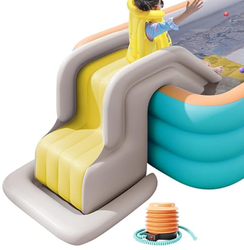 Aufblasbare Wasserrutsche für Kinder | Outdoor Spielcenter Wasserrutschen Für Kinder,Mit Aufblasbaren Seitenteilen, Kippsicher Für Wasserparks & Planschbecken