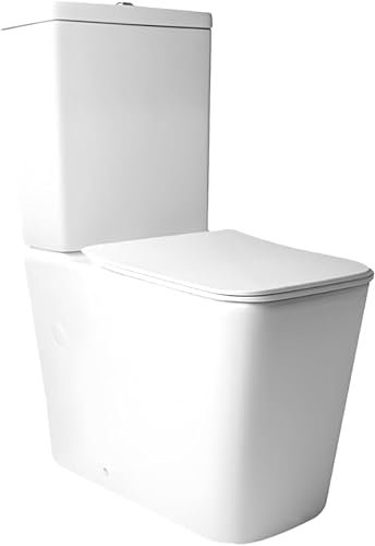 El Almacen Del Profesional Inodoro De Cerámica, Wc Compacto Sistema Rimless Atibacterias, Tapa Dura Extrafina Amortiguada, Salida Dual (60x34x81)